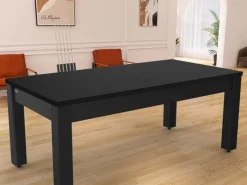 Plateau 2 en 1 dinatoire et Ping Pong pour billard convertible table 8 personnes Arizona (Noir grainé)