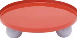 Plateau rond en métal Double Funky Large (Rouge et violet)