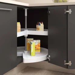 Plateau tournant blanc 2 niveaux pour module de cuisine Shelvo (Pour module de 80 cm)
