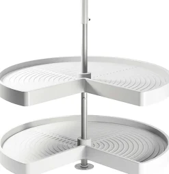 Plateau tournant blanc 2 niveaux pour module de cuisine Shelvo (Pour module de 80 cm)