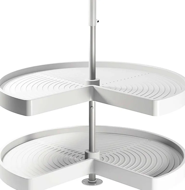 Plateau tournant blanc 2 niveaux pour module de cuisine Shelvo (Pour module de 80 cm)