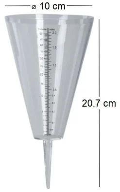 Pluviomètre en plastique Cone