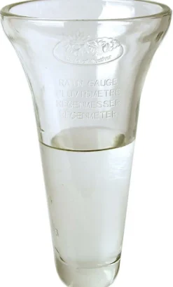 Pluviomètre gradué en verre et zinc