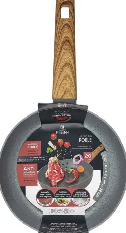 Poele en aluminium forgé manche effet bois (20 cm)