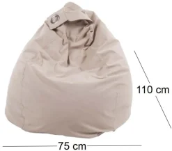 Poire en coton déhoussable Flo (Lin)