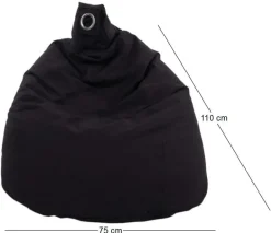 Poire en coton déhoussable Flo (Noir)