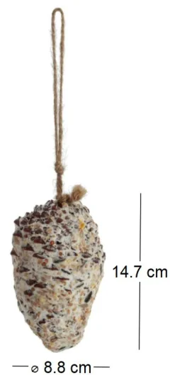 Pomme de pin fourrée de graines et graisse pour oiseaux (Lot de 2)