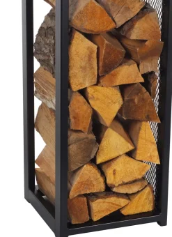 Porte-bûches design vertical en acier 120 cm