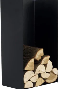 Porte-bûches en acier noir 80 cm Kielce