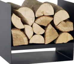Porte-bûches en acier noir 45 cm Kielce