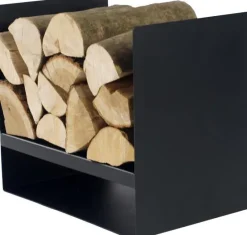 Porte-bûches en acier noir 45 cm Kielce