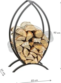 Porte-bûches poisson design en acier 90 cm