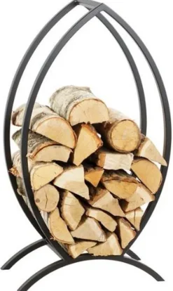 Porte-bûches poisson design en acier 90 cm
