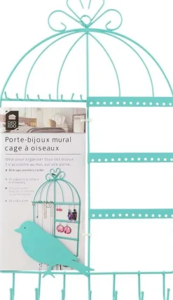 Porte bijoux cage à oiseaux Home sweet home (Vert)