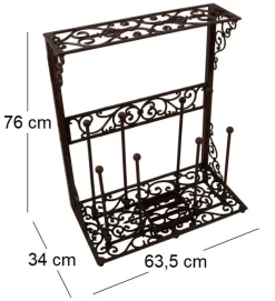 Porte bottes de jardin en fonte (4 paires)