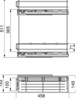 Porte-bouteilles latéral extractible avec fermeture amortie TitaneMax