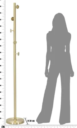 Porte manteau en métal Glamy 30 x 190 cm