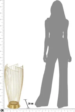 Porte parapluie en métal doré Fashion 28 x 69 cm