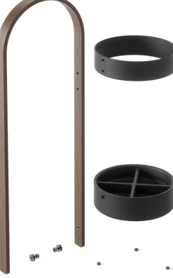 Porte parapluies bois et métal Hub (Noir/Noyer)