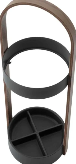Porte parapluies bois et métal Hub (Noir/Noyer)