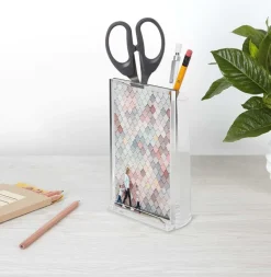 Porte photo avec vase ou porte crayons intégré Optic (Transparent)