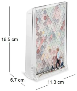 Porte photo avec vase ou porte crayons intégré Optic (Transparent)