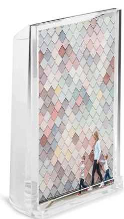 Porte photo avec vase ou porte crayons intégré Optic (Transparent)
