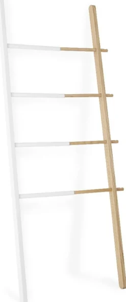 Porte serviette échelle extensible (Blanc/Naturel)