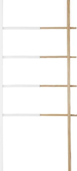Porte serviette échelle extensible (Blanc/Naturel)