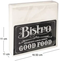 Porte-serviettes en métal avec motif imprimé (Bistrot)