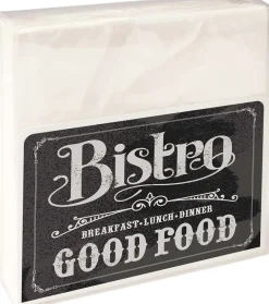 Porte-serviettes en métal avec motif imprimé (Bistrot)