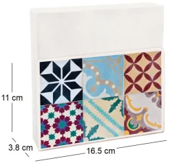 Porte-serviettes en métal avec motif imprimé (Carreaux de ciment)