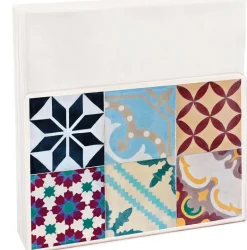 Porte-serviettes en métal avec motif imprimé (Carreaux de ciment)