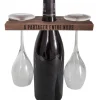 Porte verres en bois avec trou central pour bouteille Entre amis (2 verres 2 verres)