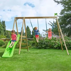 Portique avec 2 balançoires et une glissière Forest