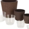 Pot de fleur en terre cuite non verni marron (15 cm)