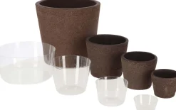 Pot de fleur en terre cuite non verni marron (15 cm)