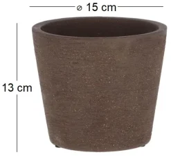 Pot de fleur en terre cuite non verni marron (15 cm)