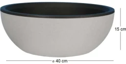 Pot en plastique rond effet granit 40 cm (Stone)
