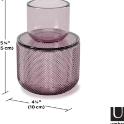 Pot en verre avec couvercle bougeoir intégré Allira (Violet)
