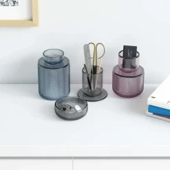 Pot en verre avec couvercle bougeoir intégré Allira (Violet)