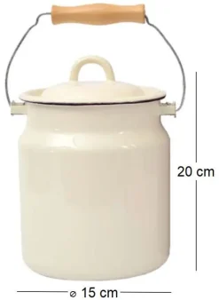 Pot à lait en émail Classic 15 x 20 cm (Crème)