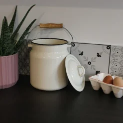 Pot à lait en émail Classic 15 x 20 cm (Crème)