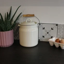 Pot à lait en émail Classic 15 x 20 cm (Crème)