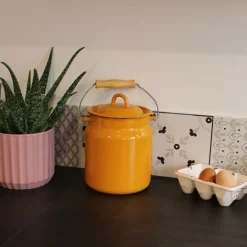 Pot à lait en émail Classic 15 x 20 cm (Jaune)