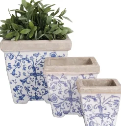 Pots en céramique patiné (Lot de 3)
