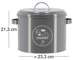 Poubelle de cuisine à compost ronde 6 litres