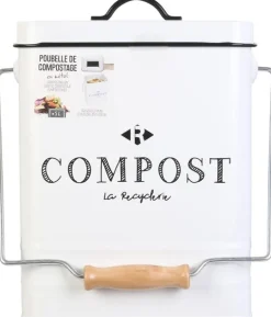 Poubelle de cuisine à compost vintage