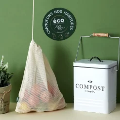 Poubelle de cuisine à compost vintage