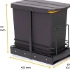 Poubelle de recyclage 2 bacs 12 litres Recycle